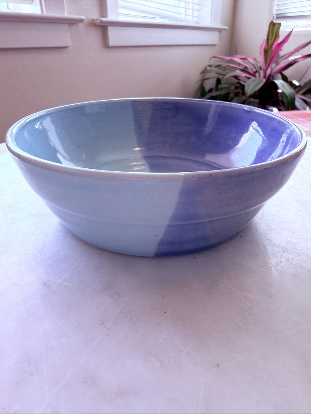 Handcrafted Blue and Teal Ceramic Bowl - Home Art